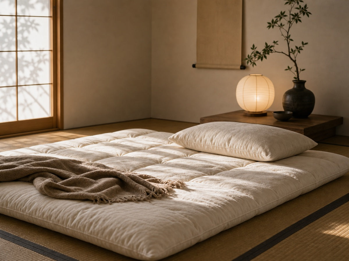 Futon Ayori confortable dans une chambre japonaise apaisée